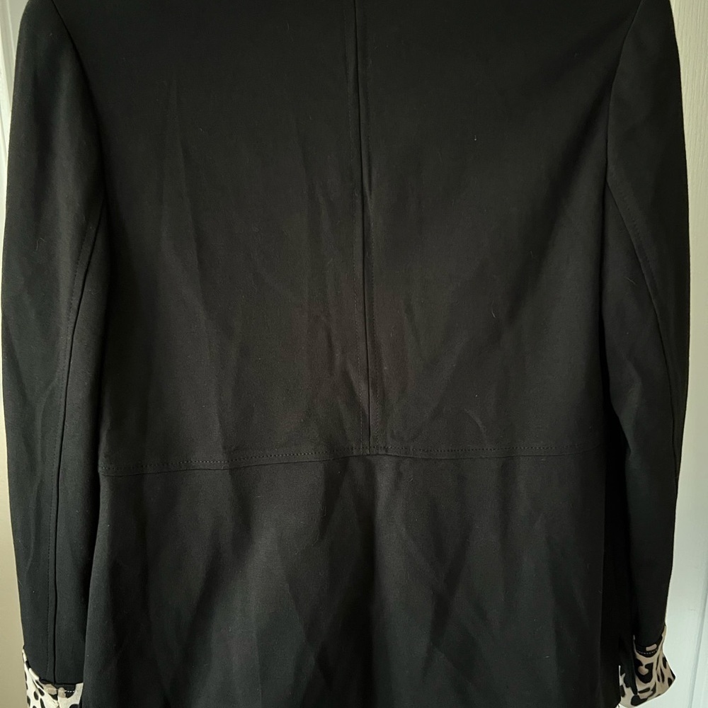 Chico's Black Leopard Accent Double Breasted Blazer - Picture 7 of 9
